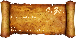 Orr Zsóka névjegykártya